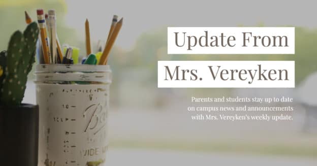Update from Mrs. Vereyken