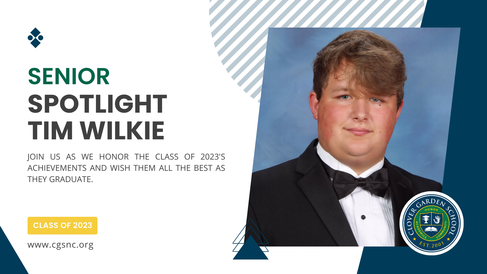 Senior Spotlight Timothy Wilkie Clover Garden School