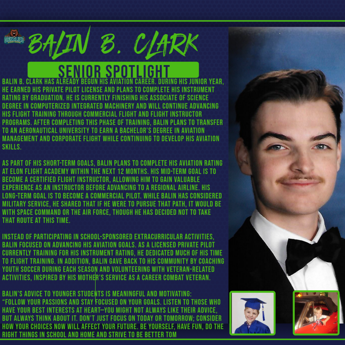 Senior Spotlight: Balin B. Clark – Clover Garden School