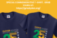 Graphic promoting Clover Garden School’s 25th anniversary t-shirt with navy shirts, school logo, and order deadline April 6.