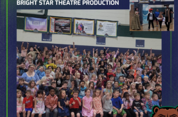 Elementary students at Clover Garden School watch an interactive Bright Star Theatre performance sponsored by Duke Energy in the school gym.