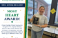 Mrs. Alyssa Bellamy smiles while holding her CGS Most Heart Award.