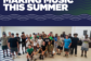 Clover Garden School’s Grizzly Marching Band members pose together during summer band camp. The graphic reads “Making Music This Summer,” “Summer 2026,” and “Grizzly Marching Band.”