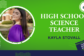 Clover Garden School staff graphic featuring Kayla Stovall, high school science teacher, with her portrait on a bright green background and the CGS Grizzlies logo.