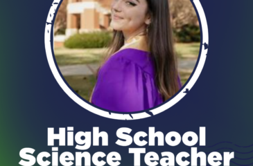 Welcome graphic featuring Kayla Stovall, Clover Garden School’s High School Science Teacher, with her portrait and the CGS Grizzlies logo in navy, green, and white.