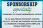 Graphic announcing a sponsorship opportunity with the Clover Garden Marching Grizzlies. The CGS Band Program promotes arts education, creativity, discipline, and teamwork while students represent the school at parades, events, and regional competitions.