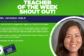 Green and navy Clover Garden School Teacher of the Week graphic featuring a portrait of Mrs. Amanda Ingle. She teaches middle and high school performing arts, including guitar, chorus, and theater. The graphic thanks her for helping students perform in concerts and plays, connect with local college programs, and feel supported at school events.
