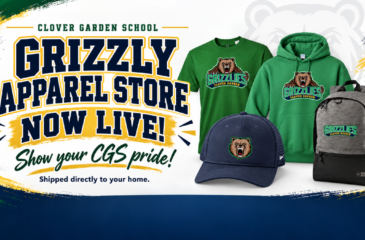 CGS Grizzly Apparel Store is now live, featuring shirts, a hoodie, a hat, and a backpack.