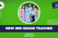 Welcome graphic introducing Jennifer Niemczura as Clover Garden School’s new third grade teacher, featuring a group photo and the CGS logo.