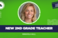 Graphic featuring Makayla Hall’s portrait and introducing her as Clover Garden School’s new second grade teacher.