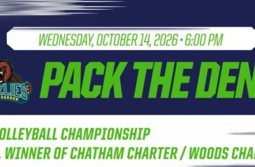 Pack the Den! CGS hosts the CTHC Volleyball Championship on October 14, 2026, at 6 PM against the winner of Chatham Charter vs. Woods Charter.