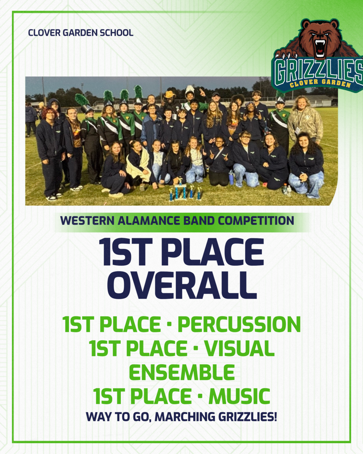 Marching Grizzlies at Western Alamance Band Competition – Clover Garden ...